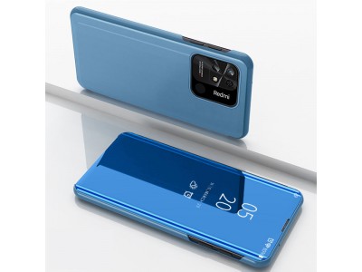 Mirror Standing Cover (modr) - Zrkadlov puzdro pre Xiaomi Redmi 10C