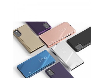 Mirror Standing Cover (modr) - Zrkadlov puzdro pre Xiaomi Redmi Note 10 5G