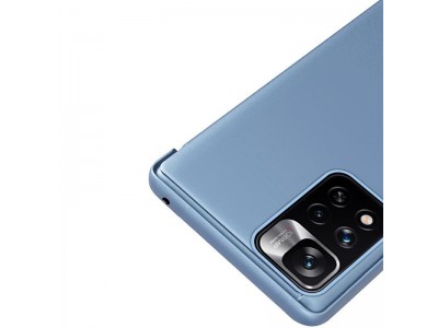 Mirror Standing Cover (modr) - Zrkadlov puzdro pre Xiaomi Redmi Note 11 Pro