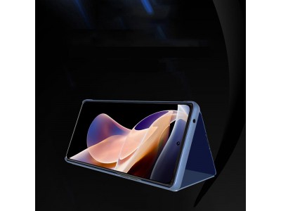 Mirror Standing Cover (modr�) - Zrkadlov� puzdro pre Xiaomi Redmi Note 11 Pro