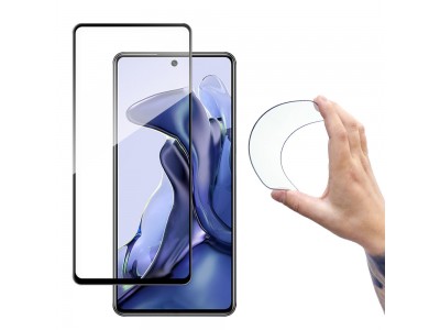 Nano Flexi 9H Glass (čierne) - Hybridné sklo na displej pre Xiaomi Mi 11T