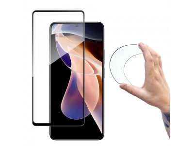 Nano Flexi 9H Glass (čierne) - Hybridné sklo na displej pre Xiaomi Redmi Note 11 Pro+ (11 Pro Plus)