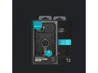 Nillkin CamShield Pro Armor Stand (�ierny) - Plastov� kryt (obal) s ochranou kamery na iPhone 14