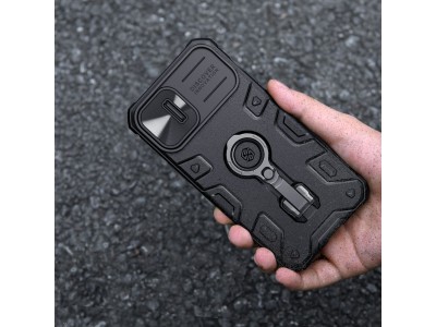 Nillkin CamShield Pro Armor Stand (ern) - Plastov kryt (obal) s ochranou kamery na iPhone 14