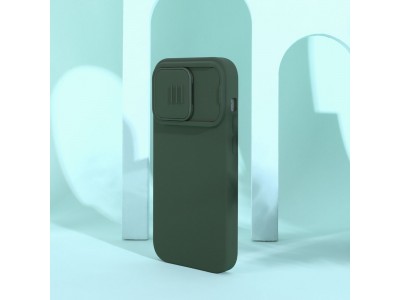 Nillkin CamShield Silky MagSafe (modr�) - Silik�nov� kryt (obal) s podporou MagSafe a s ochranou kamery na iPhone 14 Pro