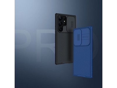 Nillkin CamShield Pro (modr) - Plastov kryt (obal) s ochranou kamery na Samsung Galaxy S23 Ultra