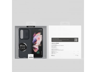 Nillkin CamShield Silky (ierny)  Siliknov kryt s posuvnou ochranou kamery pre Samsung Galaxy Z Fold 3