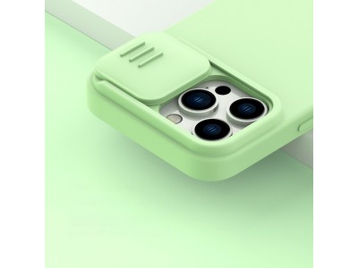 Nillkin CamShield Silky MagSafe (�ierny) � Silik�nov� kryt s podporou MagSafe a s posuvnou ochranou kamery pre iPhone 14 Pro Max