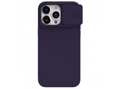 Nillkin CamShield Silky (Violet) – Silikónový kryt s posuvnou ochranou kamery pre iPhone 15 Pro Max