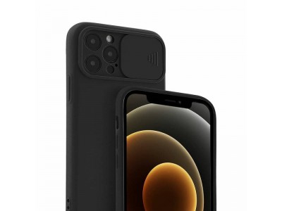 Silicone Camshield (�ierna) - Silik�nov� kryt s posuvnou ochranou kamery pre Samsung Galaxy M52 5G