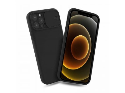 Silicone Camshield (�ierna) - Silik�nov� kryt s posuvnou ochranou kamery pre Samsung Galaxy M52 5G