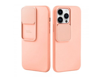 Silicone Camshield (oranžová) - Silikónový kryt s posuvnou ochranou kamery pre Apple iPhone 14 Pro