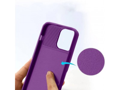 Silicone Camshield (Purple) - Silik�nov� kryt s posuvnou ochranou kamery pre Samsung Galaxy A14 4G