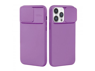 Silicone Camshield (Purple) - Silikónový kryt s posuvnou ochranou kamery pre Samsung Galaxy A34 4G / 5G