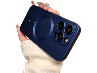 Soft Matte TPU MagSafe (Navy modr�) � Ochrann� kryt (obal) s podporou MagSafe pro Apple iPhone 15 Pro