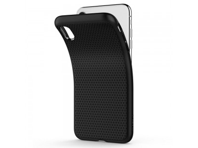 Spigen Liquid Air (ierny) - Luxusn ochrann kryt (obal) na iPhone XS