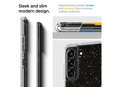 Spigen Liquid Crystal Glitter (ry s trblietkami) - Luxusn ochrann kryt na Samsung Galaxy S21 FE