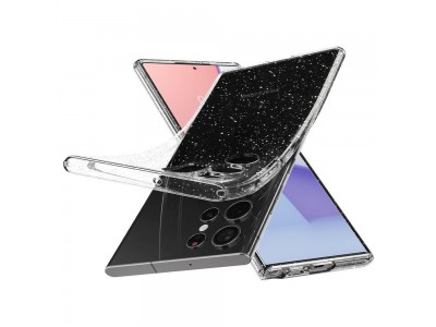 Spigen Liquid Crystal Glitter (ry s trblietkami) - Luxusn ochrann kryt na Samsung Galaxy S22 Ultra