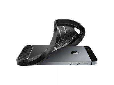 Spigen Rugged Armor (ern) - Ochrann kryt (obal) na iPhone SE