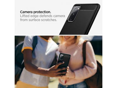 Spigen Rugged Armor (�ierny) - Ochrann� kryt (obal) na Samsung Galaxy S20 FE 5G