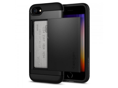 SPIGEN Slim Armor CS - Ochranný kryt s priečinkom na karty pre iPhone 8 (čierny)