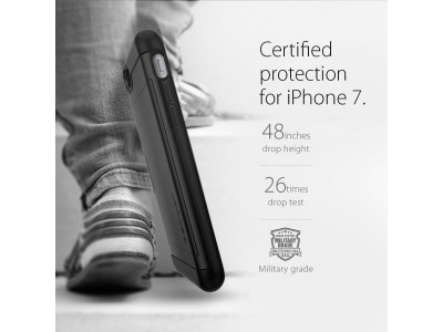 SPIGEN Slim Armor CS - Ochrann kryt s prieinkom na karty pre iPhone 8 (ierny)