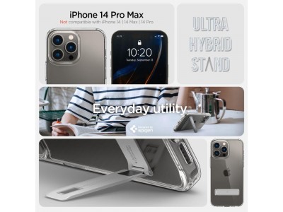 Spigen Ultra Hybrid "S" CRYSTAL CLEAR (��ry) - Ochrann� kryt (obal) na iPhone 14 Pro Max