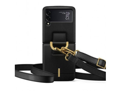 Tech-Protect Wallet Chain  Peaenkov puzdro pre Samsung Galaxy Z Flip 4 s popruhom (ierna)