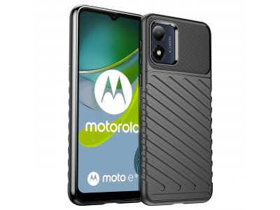 Thunder Defender (čierna) - Odolný ochranný kryt (obal) na case for Motorola Moto E13