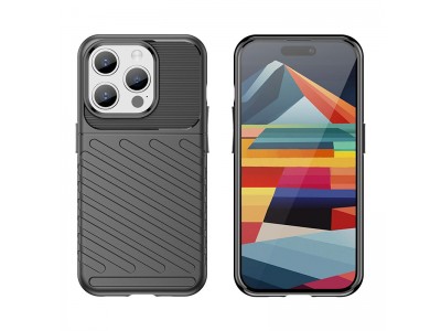 Thunder Defender Black (�ierna) - Odoln� ochrann� kryt (obal) na iPhone 15 Pro