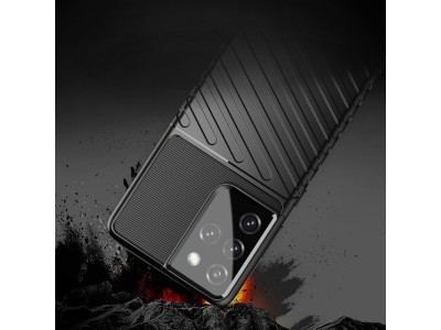 Thunder Defender Black (modr) - Odoln ochrann kryt (obal) na Samsung Galaxy S21 Ultra 5G