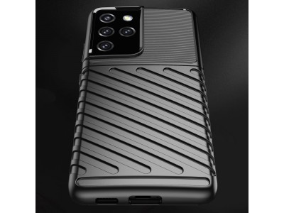 Thunder Defender Black (modr) - Odoln ochrann kryt (obal) na Samsung Galaxy S21 Ultra 5G