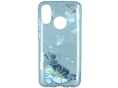TPU Glitter Case (modrá) - Ochranný glitrovaný kryt (obal) pre pre Samsung Galaxy A9 2018