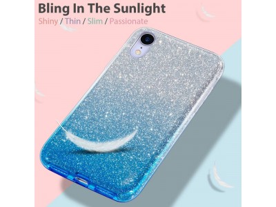 TPU Glitter Case (strieborn-modr) - Ochrann glitrovan kryt (obal) pre pre Huawei P40 Lite