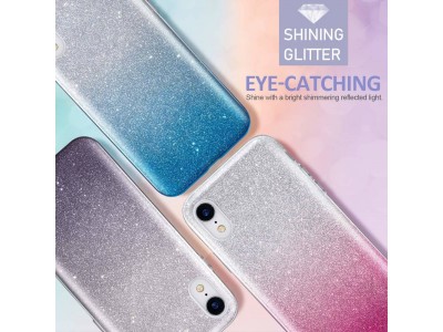 TPU Glitter Case (strieborn-modr) - Ochrann glitrovan kryt (obal) pre pre Huawei P40 Lite