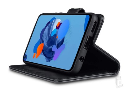 Pe�a�enkov� puzdro z pravej ko�e pre Huawei Mate 30 Lite - �ierne **AKCIA!!