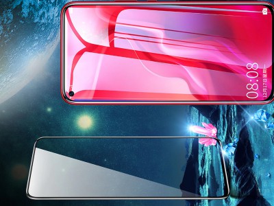2.5D Glass - Tvrden� ochrann� sklo s pokryt�m cel�ho displeja pre Huawei Nova 4 (�ierne) **V�PREDAJ!!