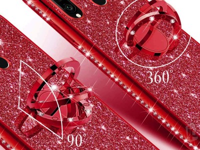 Diamond Glitter Ring (rov) - Ochrann kryt (obal) s drkom na Huawei P30 Lite