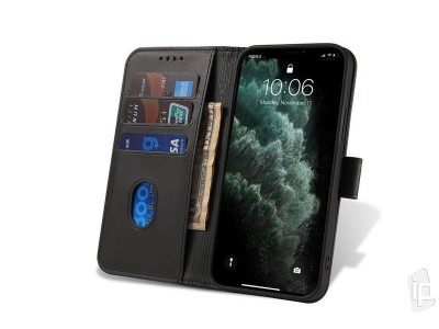 Elegance Stand Wallet II (ierne) - Peaenkov puzdro na Huawei P Smart 2019 / Honor 10 Lite