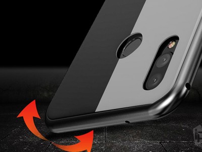 Magnetic Shield Black (ierny) - Magnetick kryt so zadnm tvrdenm sklom na Huawei P20 Lite