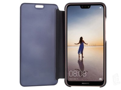 Mirror Standing Cover (ierne) - Zrkadlov puzdro pre Huawei P20 Lite **AKCIA!!