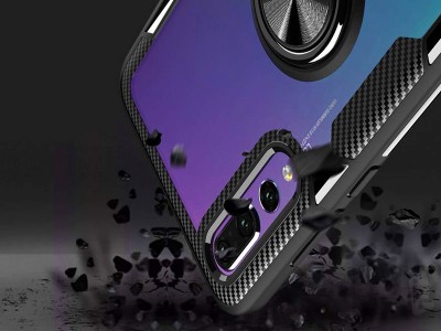 Shockproof Carbon Defender Black (ierny) - Odoln ochrann kryt (obal) na Huawei P20 Pro