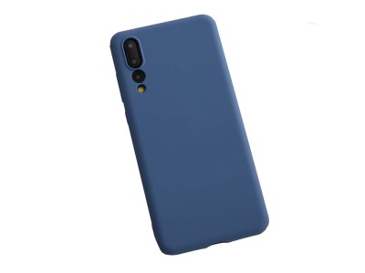Liquid Silicone Cover Blue (tmavomodr) - Ochrann kryt (obal) na Huawei P20 Pro