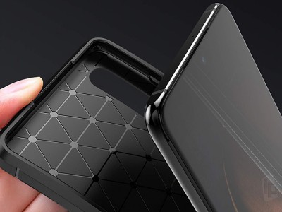 Carbon Fiber Black (ierny) - Ochrann kryt (obal) pre Huawei P30