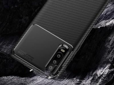 Carbon Fiber Black (ierny) - Ochrann kryt (obal) pre Huawei P30