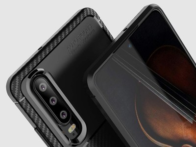 Carbon Fiber Black (ern) - Ochrann kryt (obal) pro Huawei P30