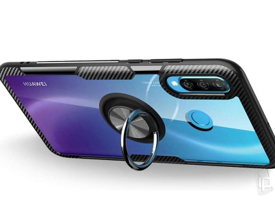 Carbon Ring Defender (ierny) - Odoln kryt (obal) na Huawei P30 Lite