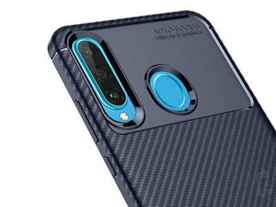 Carbon Fiber Dark Blue (tmavomodr) - Ochrann kryt (obal) pre Huawei P30 Lite
