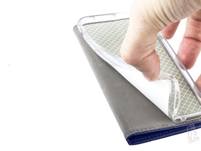 Fiber Folio Stand Blue (modr�) - Flip puzdro na Moto G8 Power Lite
