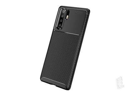 Carbon Fiber Black (ern) - Ochrann kryt (obal) pro Huawei P30 Pro